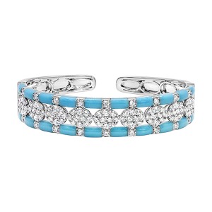 18K Turquoise Diamond Cuff Bracelet
